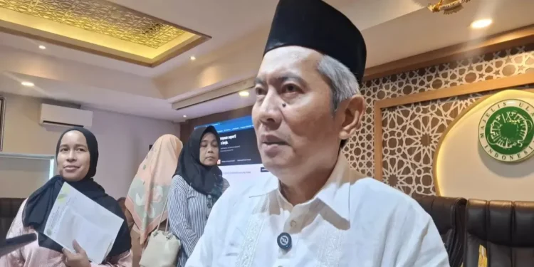 Wakil Sekretaris Bidang Digitalisasi dan Jaringan LPEU MUI, Vendra Wasnury, saat memberikan keterangan di Jakarta.