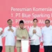 Presiden Prabowo Subianto saat meluncurkan 11 proyek hilirisasi nikel di kawasan Indonesia Weda Bay Industrial Park (IWIP), Maluku Utara
